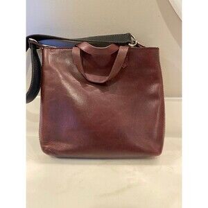 Madewell Transport Leather Shoulder or Crossbody Bag Zip- Top Deep Cognac Boho